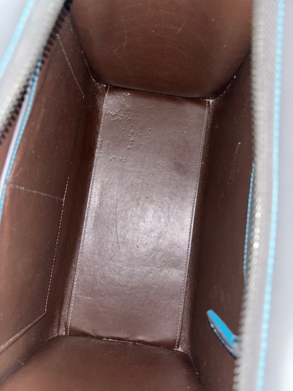 Celine Nano Luggage Gray Tote with Teal Trim - Picture 5 of 6